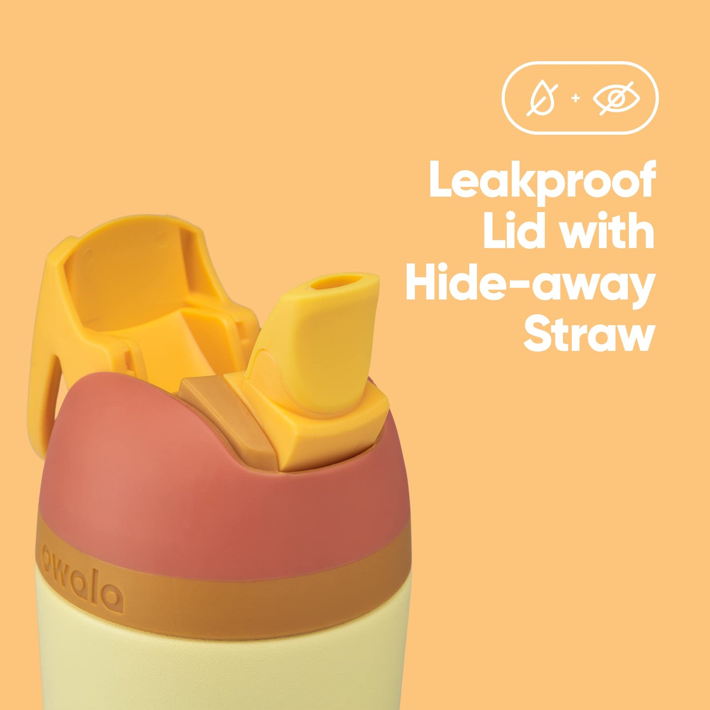 Owala Kids Flip Insulated Stainless-Steel Water Bottle with Straw and Locking Lid, 14-Ounce