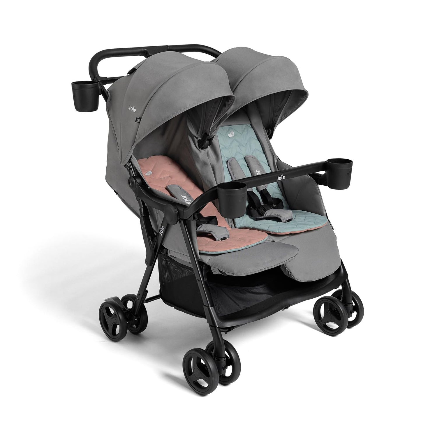 Joie Rosemary Side-by-Side Double Stroller – Lightweight, Compact, and Comfortable Side-by-Side Stroller for Twins or Siblings
