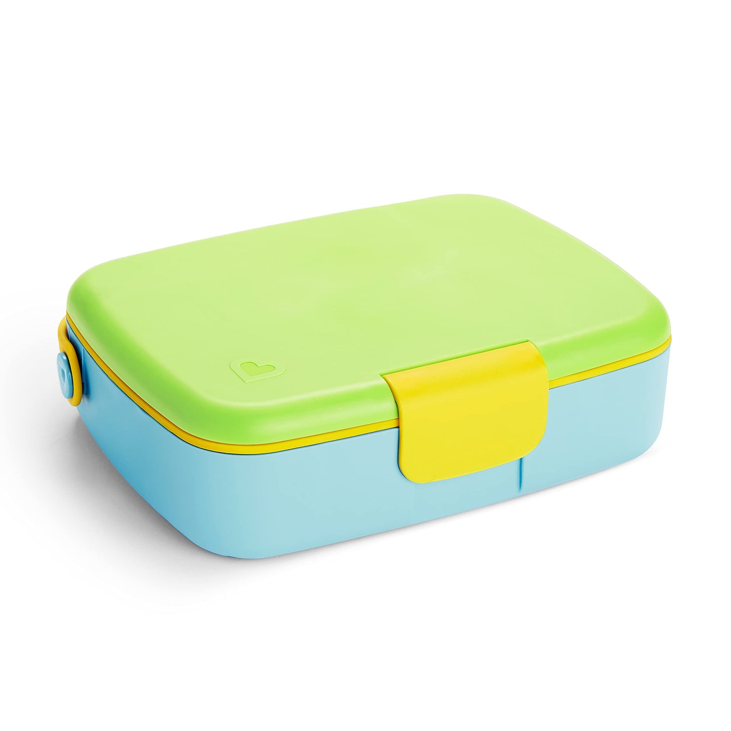 Munchkin Lunch Bento Box for Kids and Toddlers, Includes Stainless Steel Utensils, BPA-Free, 18 Months and Up, Blue/Green/Yellow