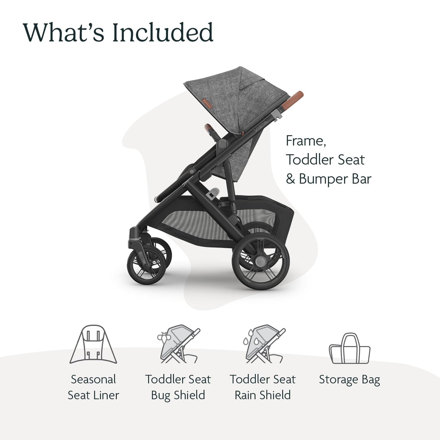 UPPAbaby Vista V3 Convertible Single-to-Double Stroller for Baby & Toddler, 30+ Configurations, Travel System Compatible, All-Wheel Suspension, XL Basket – Greyson (Charcoal Mélange/Carbon Frame)