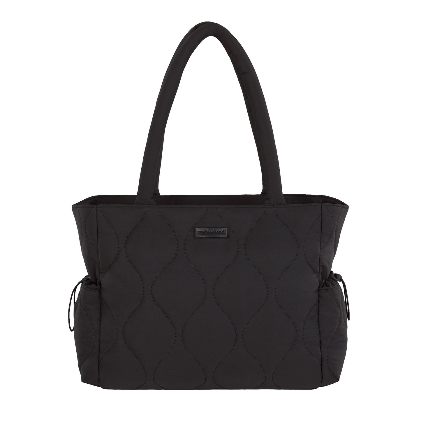 Motherhood Quilted Tote Diaper Bag Diaper Bag - Large Capacity Baby Bag for Travel, Waterproof with Insulated Pockets & Changing Pad, Black