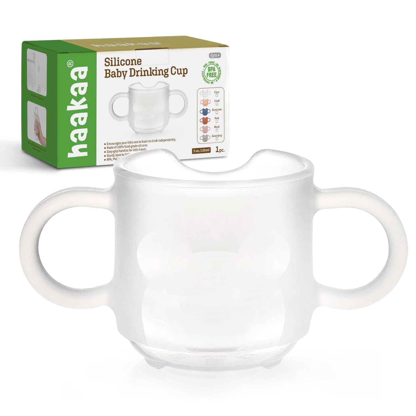 haakaa Silicone Toddler Cups, BPA Free Drop-proof Training Cups for Baby 6 Months+, 5 Ounce