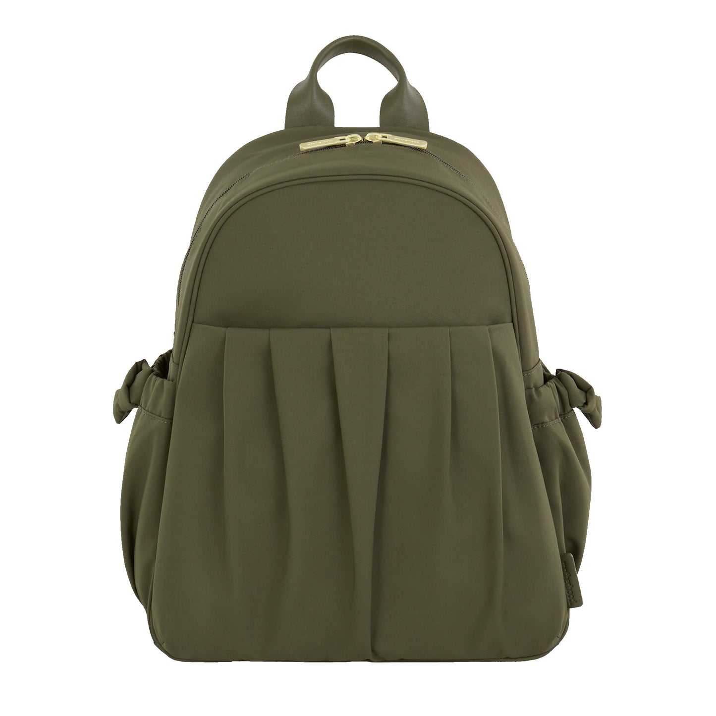 Motherhood Gathered Pocket Backpack Diaper Bag Diaper Backpack - Large Capacity Baby Bag for Travel, Waterproof with Insulated Pockets & Changing Pad & Stroller Straps, Olive