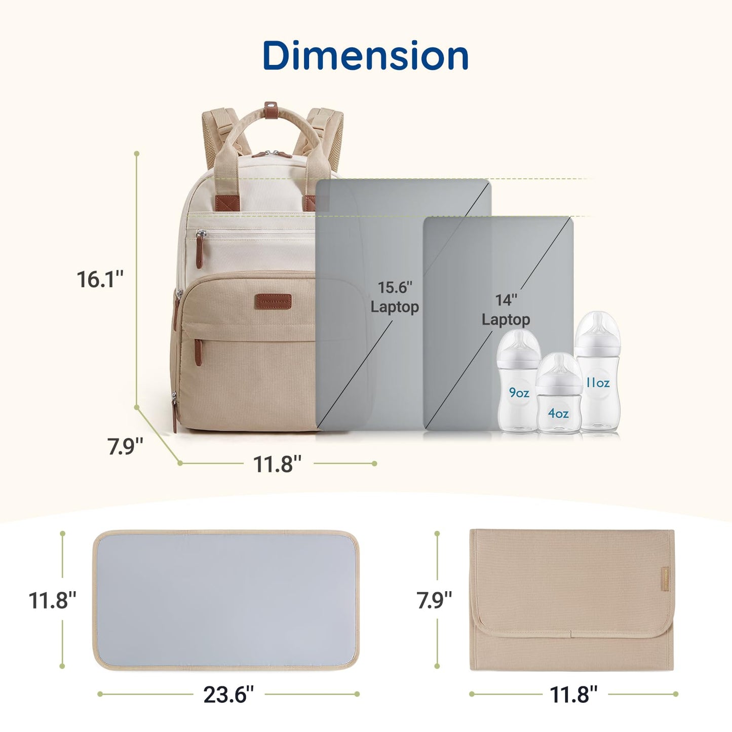 mommore Diaper Bag Backpack, Large Baby Bag for Boy Girl Toddler with Changing Pad, Travel Essentials Diaper Backpack for Mom Dad, Baby Shower Gifts