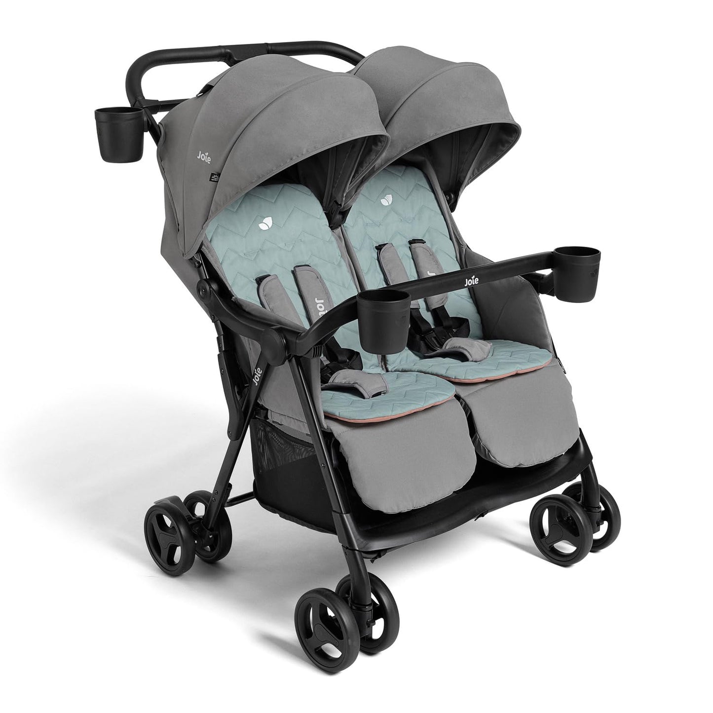 Joie Rosemary Side-by-Side Double Stroller – Lightweight, Compact, and Comfortable Side-by-Side Stroller for Twins or Siblings