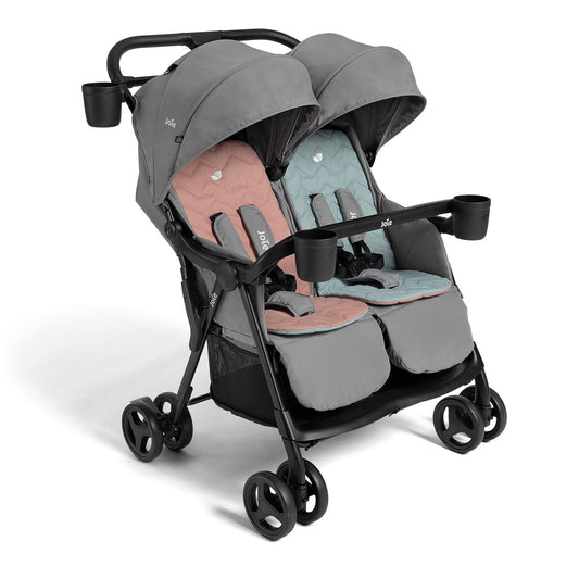 Joie Rosemary Side-by-Side Double Stroller – Lightweight, Compact, and Comfortable Side-by-Side Stroller for Twins or Siblings