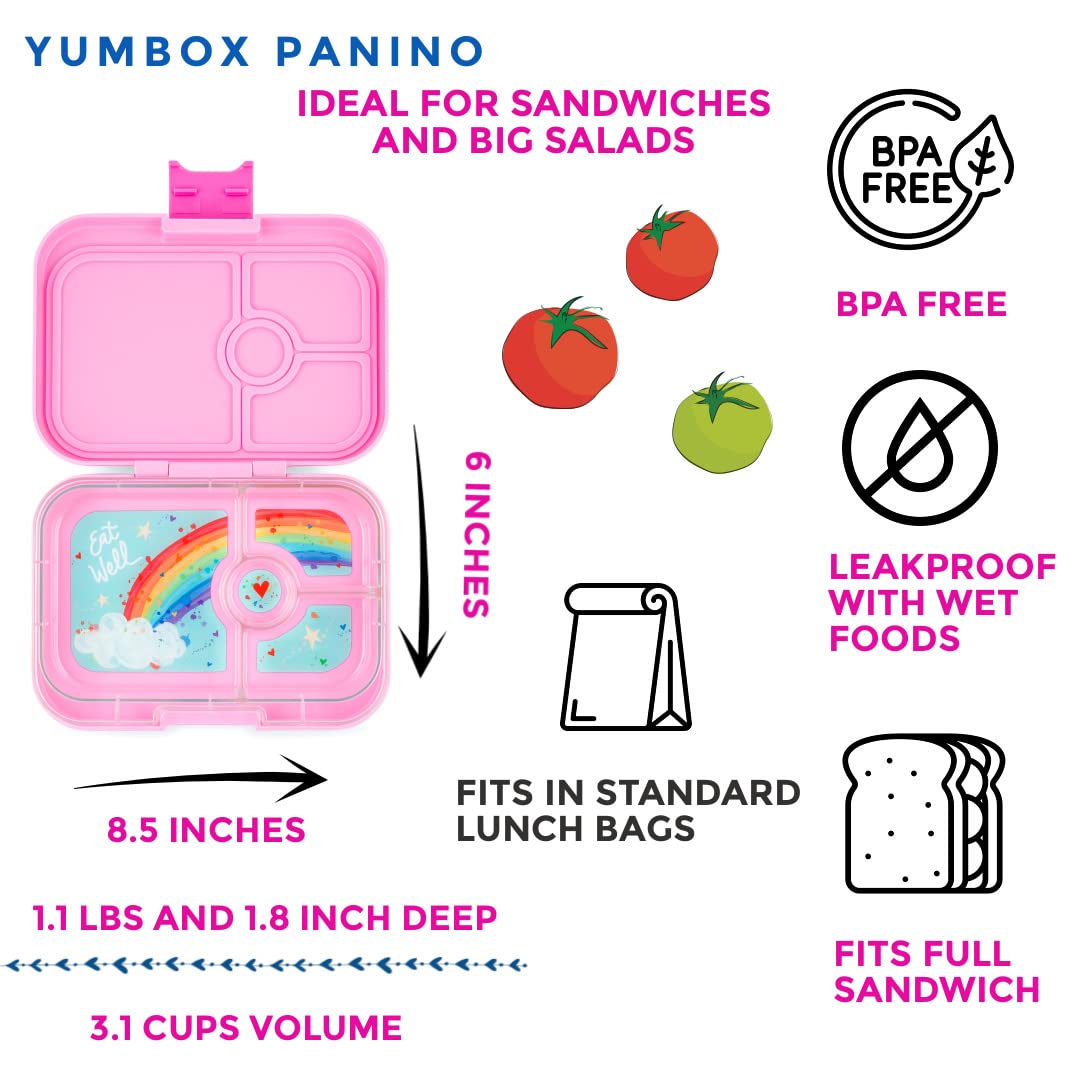 Yumbox Panino Leakproof Bento Lunch Box Container for Kids & Adults (Power Pink)