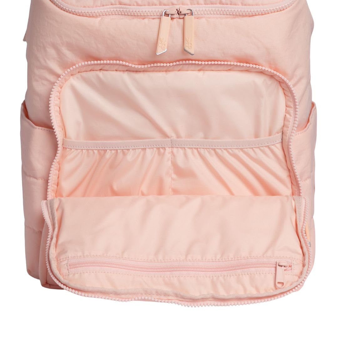 Freshly Picked Zurich Diaper Bag Backpack – Lightweight Nylon Baby Bag for Mom, 17 Pockets, Wide Opening, Insulated Pockets, Laptop and Luggage Sleeve, Wipeable & Spill-Resistant (Lotus)