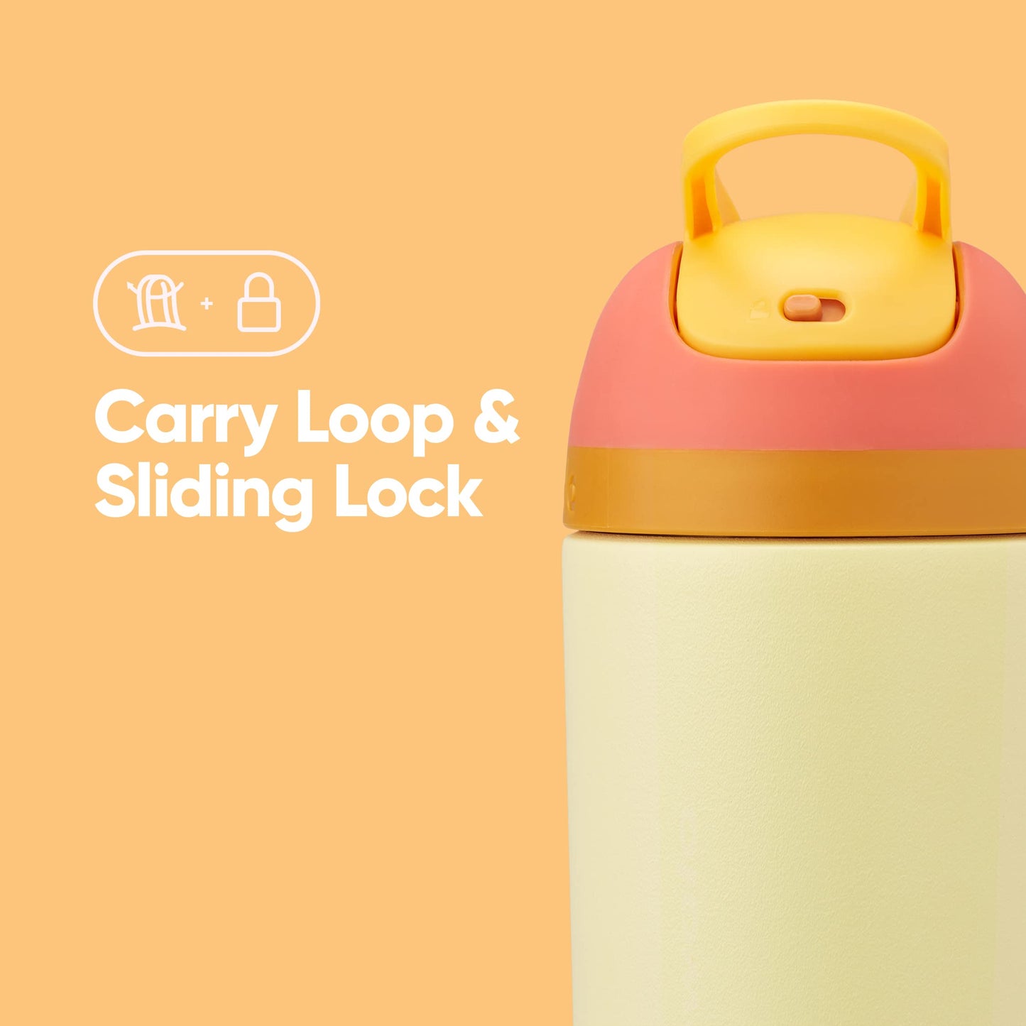 Owala Kids Flip Insulated Stainless-Steel Water Bottle with Straw and Locking Lid, 14-Ounce