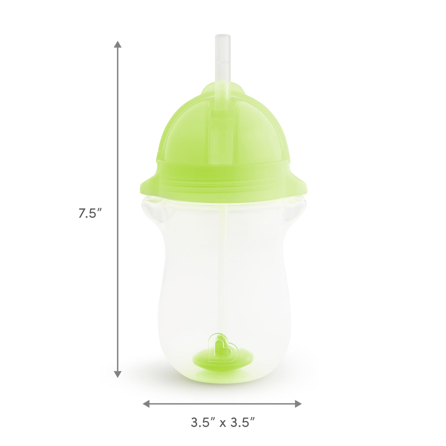 Munchkin Any Angle Weighted Toddler Straw Cups with Click Lock Lid, 10 Ounce, 2 Pack, Blue/Green