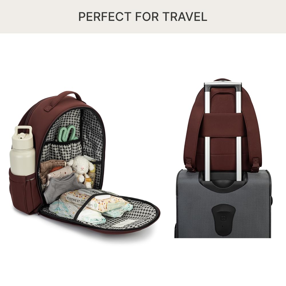 Parker Baby Drift Neoprene Backpack Lite | Small Neoprene Diaper Backpack with Insulated Pockets & Stroller Straps