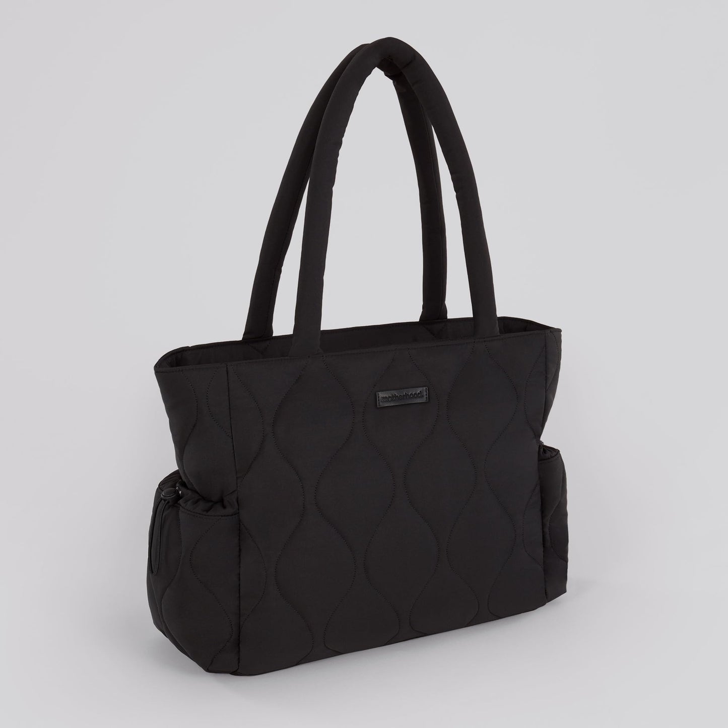 Motherhood Quilted Tote Diaper Bag Diaper Bag - Large Capacity Baby Bag for Travel, Waterproof with Insulated Pockets & Changing Pad, Black