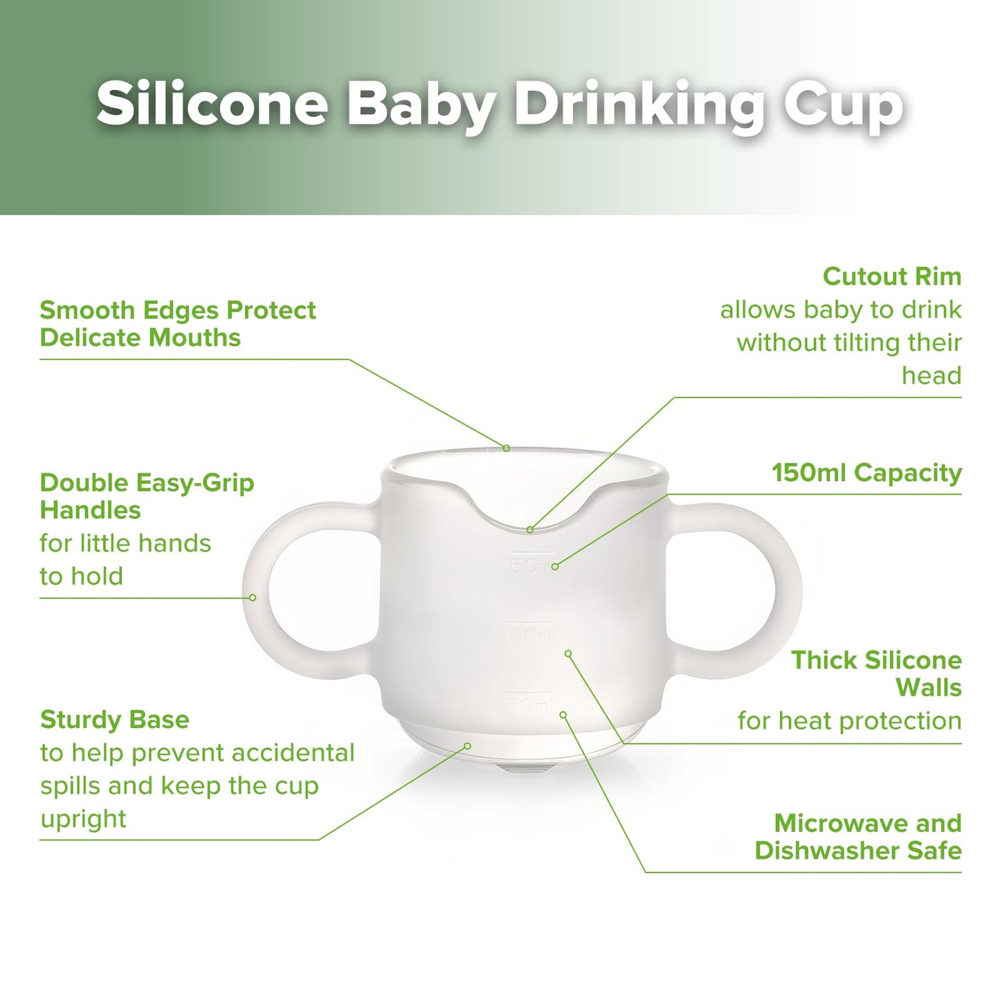 haakaa Silicone Toddler Cups, BPA Free Drop-proof Training Cups for Baby 6 Months+, 5 Ounce