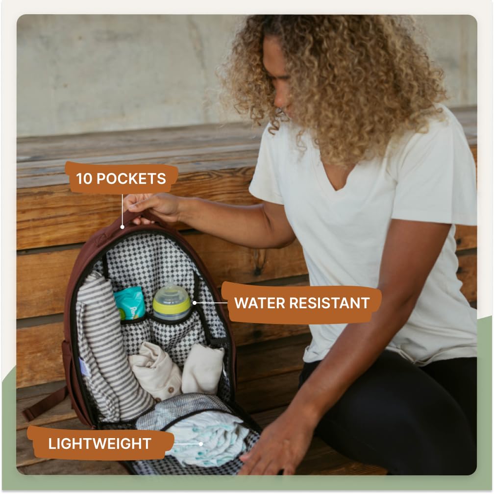 Parker Baby Drift Neoprene Backpack Lite | Small Neoprene Diaper Backpack with Insulated Pockets & Stroller Straps