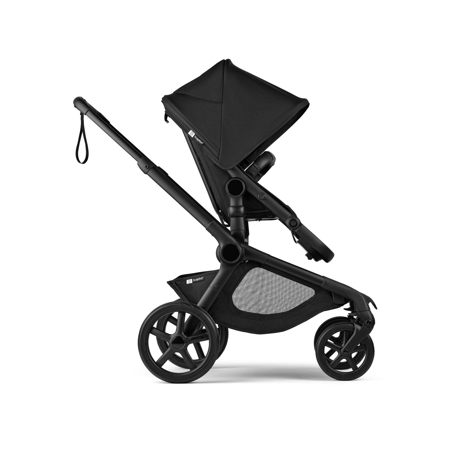 Bugaboo Kangaroo All-Terrain Single-to-Double Tandem Stroller for Infant and Toddler, for Up to Three Kids, XL Wheels, One-Hand Operation, Large Bassinet, XL Underseat Storage, Black/Midnight Black