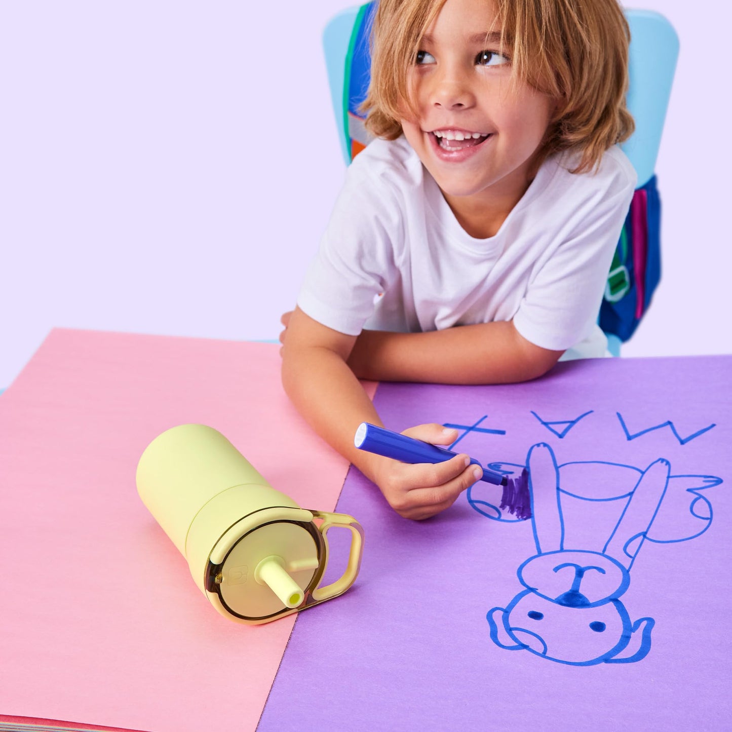 BrüMate Leap 12oz 100% Leakproof Kids Tumbler with Handle and Silicone Soft Straw | Drop Resistant Silicone Sleeve | For Kids 4+ | Insulated Stainless Steel | Cup Holder Friendly | 12oz (Supernova)