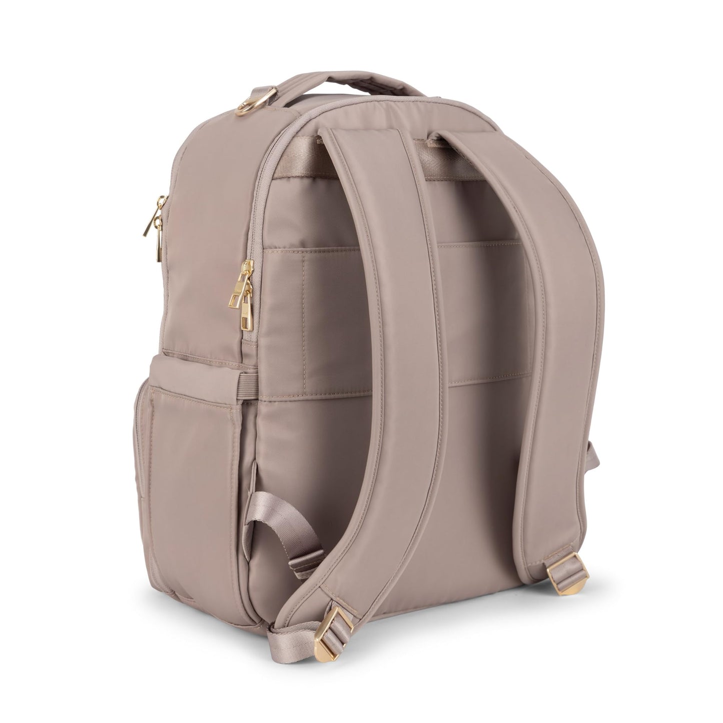 JuJuBe New Classic Diaper Bag Backpack with Portable Changing Pad, Stroller Straps, Large Travel Backpack for Boy or Girl, Carrying Baby Bottles, Wipes, Diapers, Pacifiers, Taupe, Mother's Day Gift