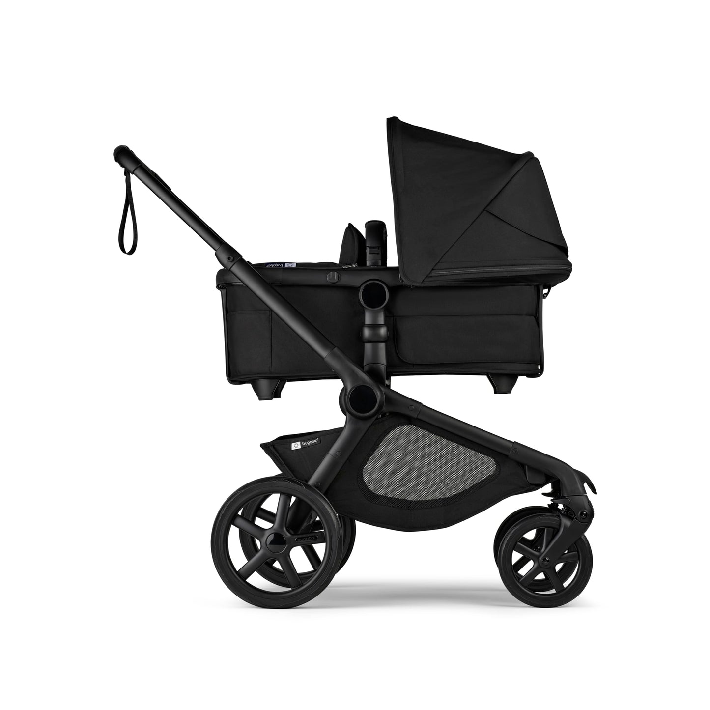 Bugaboo Kangaroo All-Terrain Single-to-Double Tandem Stroller for Infant and Toddler, for Up to Three Kids, XL Wheels, One-Hand Operation, Large Bassinet, XL Underseat Storage, Black/Midnight Black