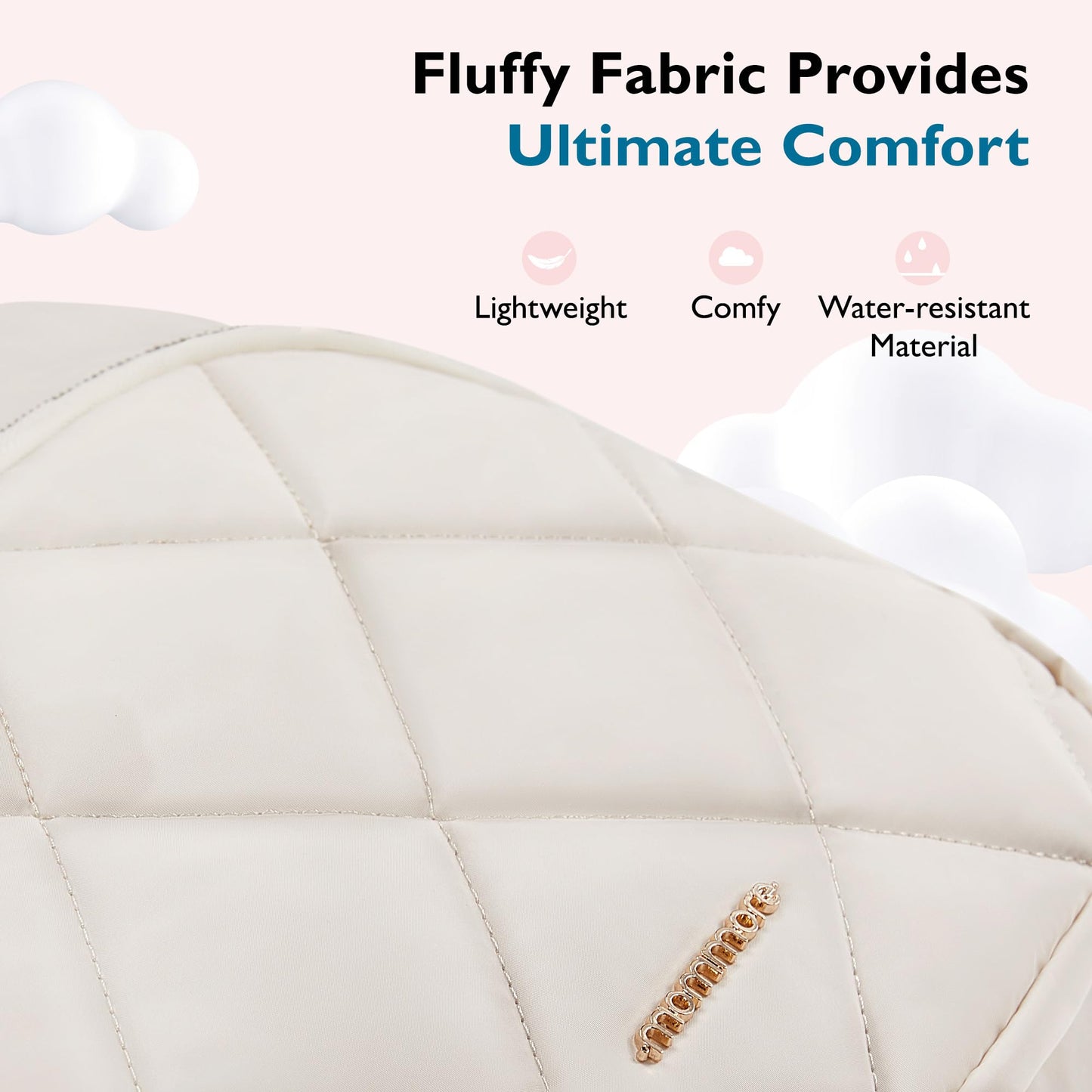 mommore Diaper Bag Backpack, Small Diaper Backpack for Travel, Drawstring Puffer Diaper Bag, Lightweight Quilted Baby Bag with Stroller Straps, Changing Pad