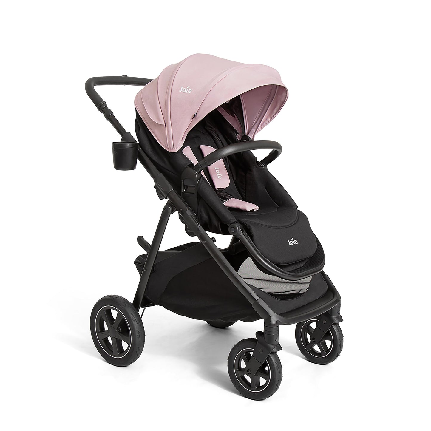 Joie Hazel Height Adjustable Stroller – Travel-Friendly Stroller with Height Adjustable Seat, Multi-Position Recline, and All-Terrain Wheels (Blush)