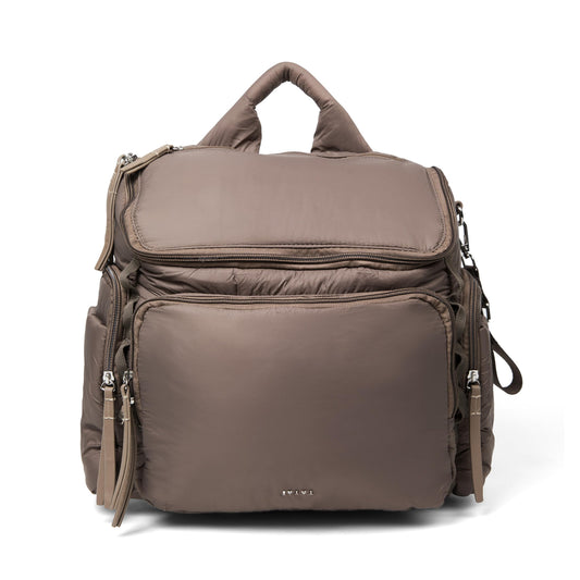 Staya Cloud Diaper Bag Backpack — Spacious Baby Bag with Removable Diaper Caddy, Insulated Bottle Pockets, Stroller Strap & Crossbody Convertible, Aesthetic Minimalist Mom Backpack (Taupe)