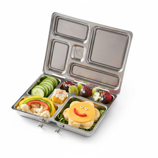 PlanetBox Rover Stainless Steel Bento Box Style Lunch Box for Kids with 5 Compartments – Durable, Dishwasher Safe and BPA-Free Food Container