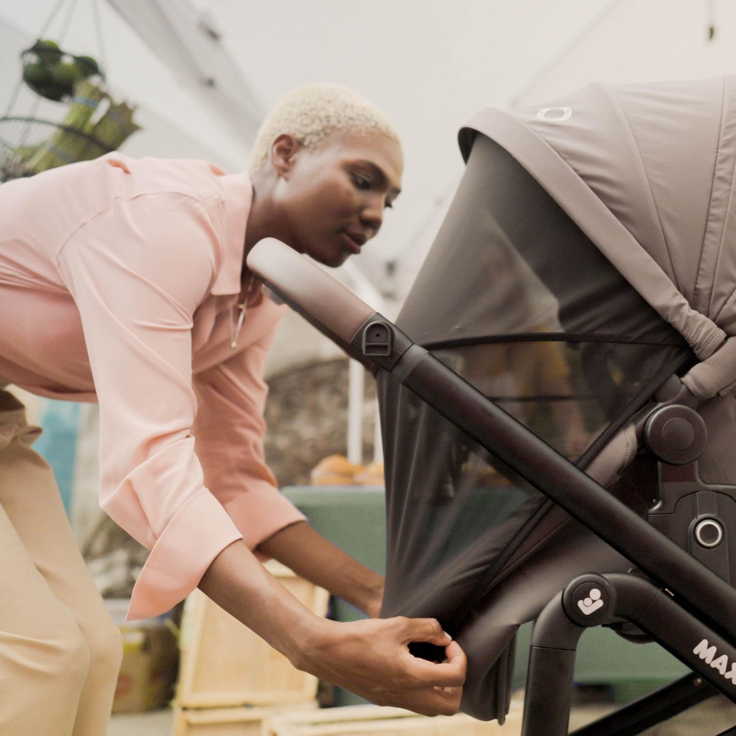 Maxi-Cosi Tayla Max Baby Strollers, Modular with Adjustable Seat, Converts to Lie-Flat Carriage, Parent and World Facing View, Lightweight, Desert Wonder