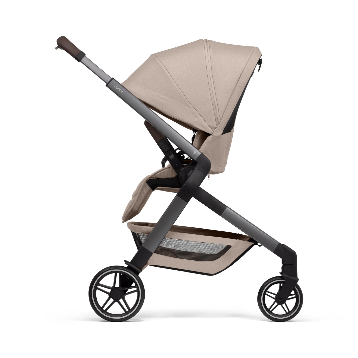 Joolz Hub2 Compact Baby Stroller for City Use (Below 20lbs) - Full-Size Single-to-Double System with Reversible Toddler Seat, One-Hand Fold, XL Basket, All-Terrain Wheels, UPF50+ Canopy - Sandy Taupe