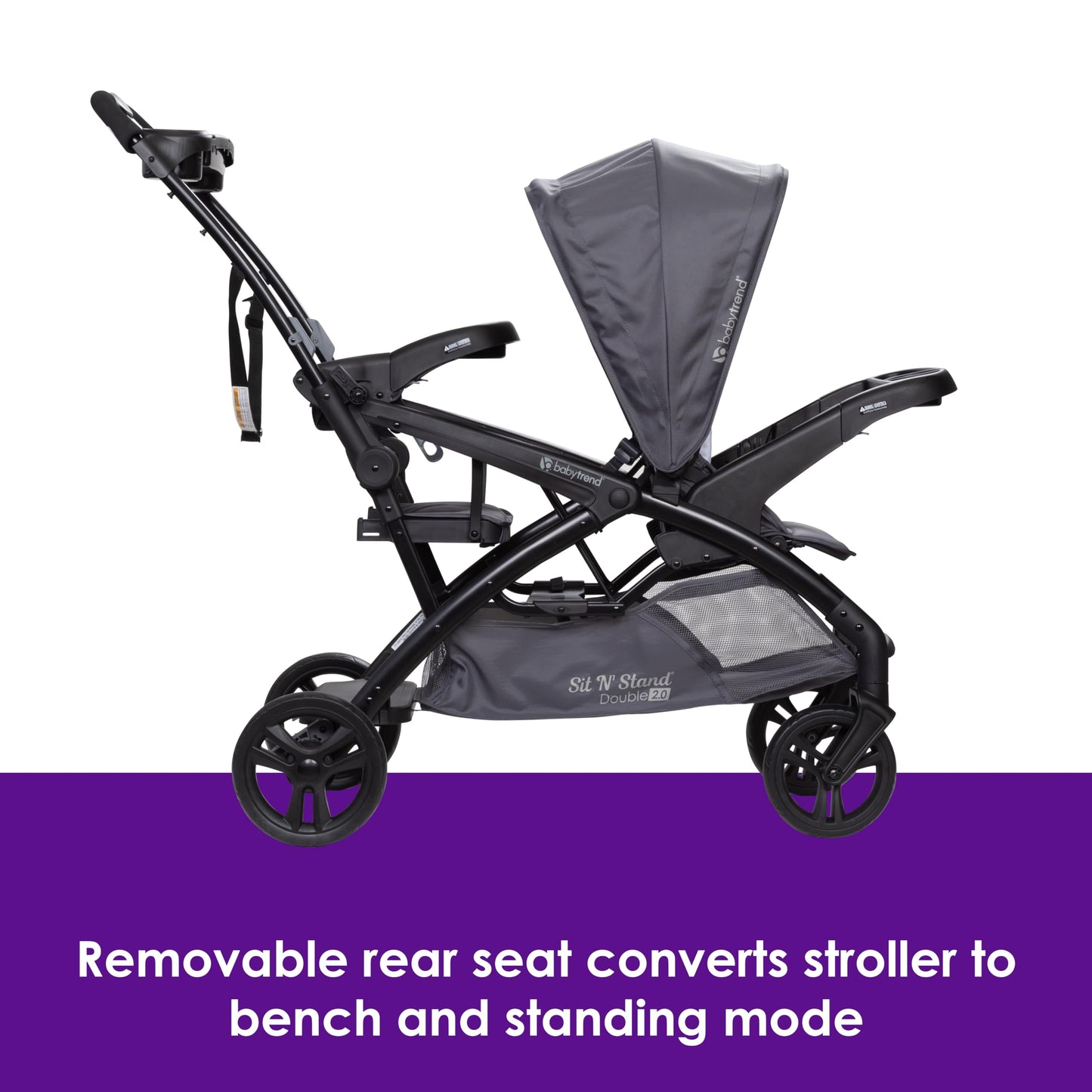 Baby Trend Sit N' Stand® Double 2.0 Stroller, Dash Grey