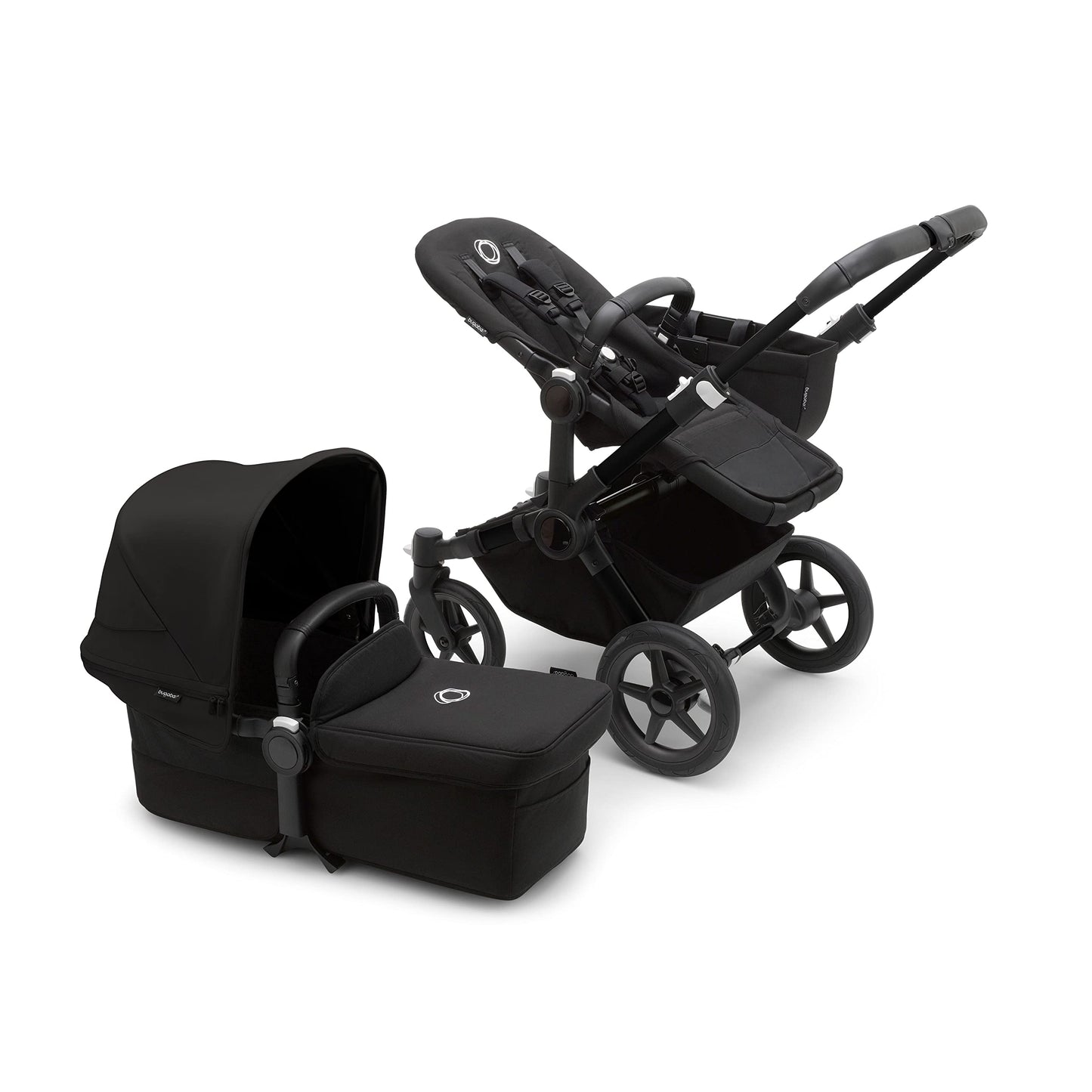 Bugaboo Donkey 5 Mono Complete - Single to Side-by-Side Double Stroller, Multiple Seat Positions - Black/Midnight Black
