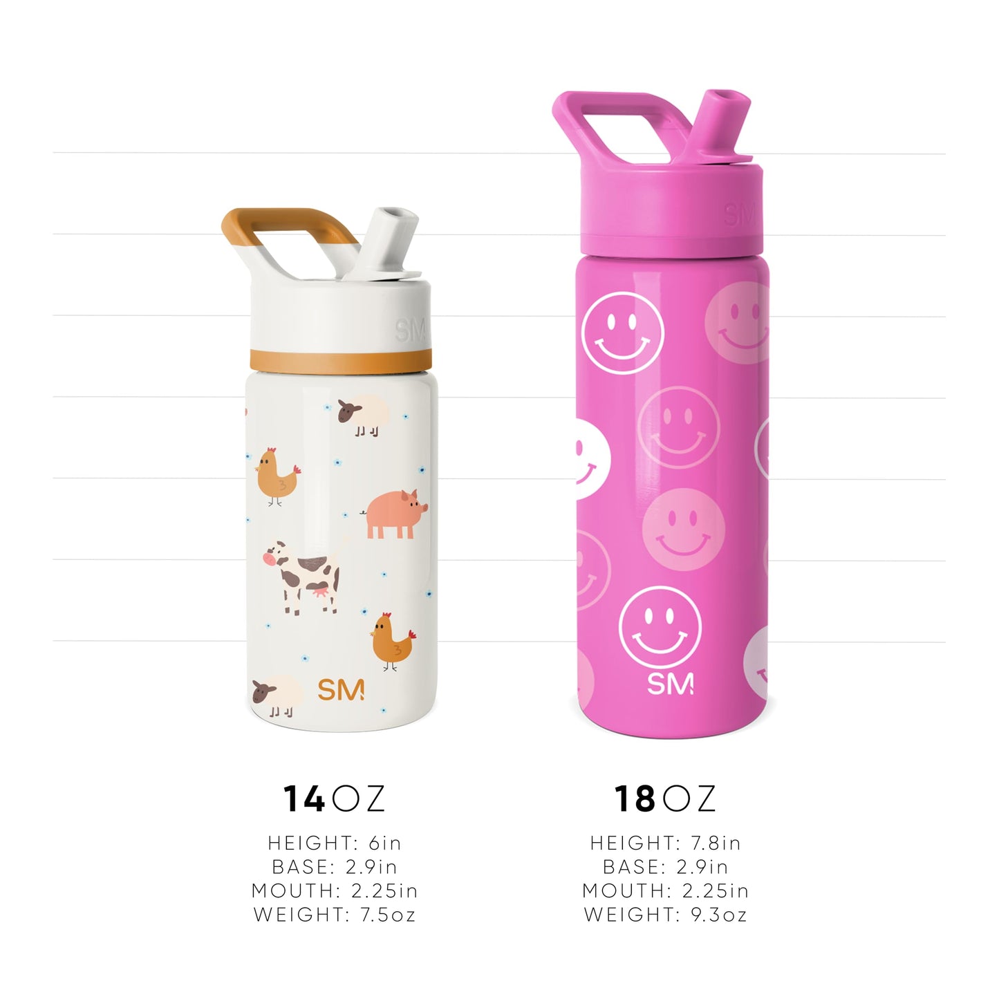 Simple Modern Kids Summit Water Bottle with Straw Lid | 14oz Stainless Steel Cup Insulated Tumbler Tumbler for Boys, Girls, School | Outer Space