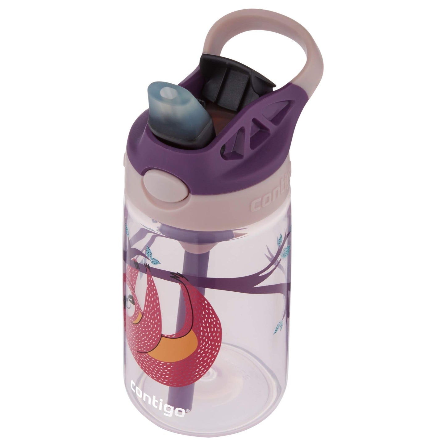 Contigo Kids Straw Water Bottle with AUTOSPOUT Lid 14oz Sloths