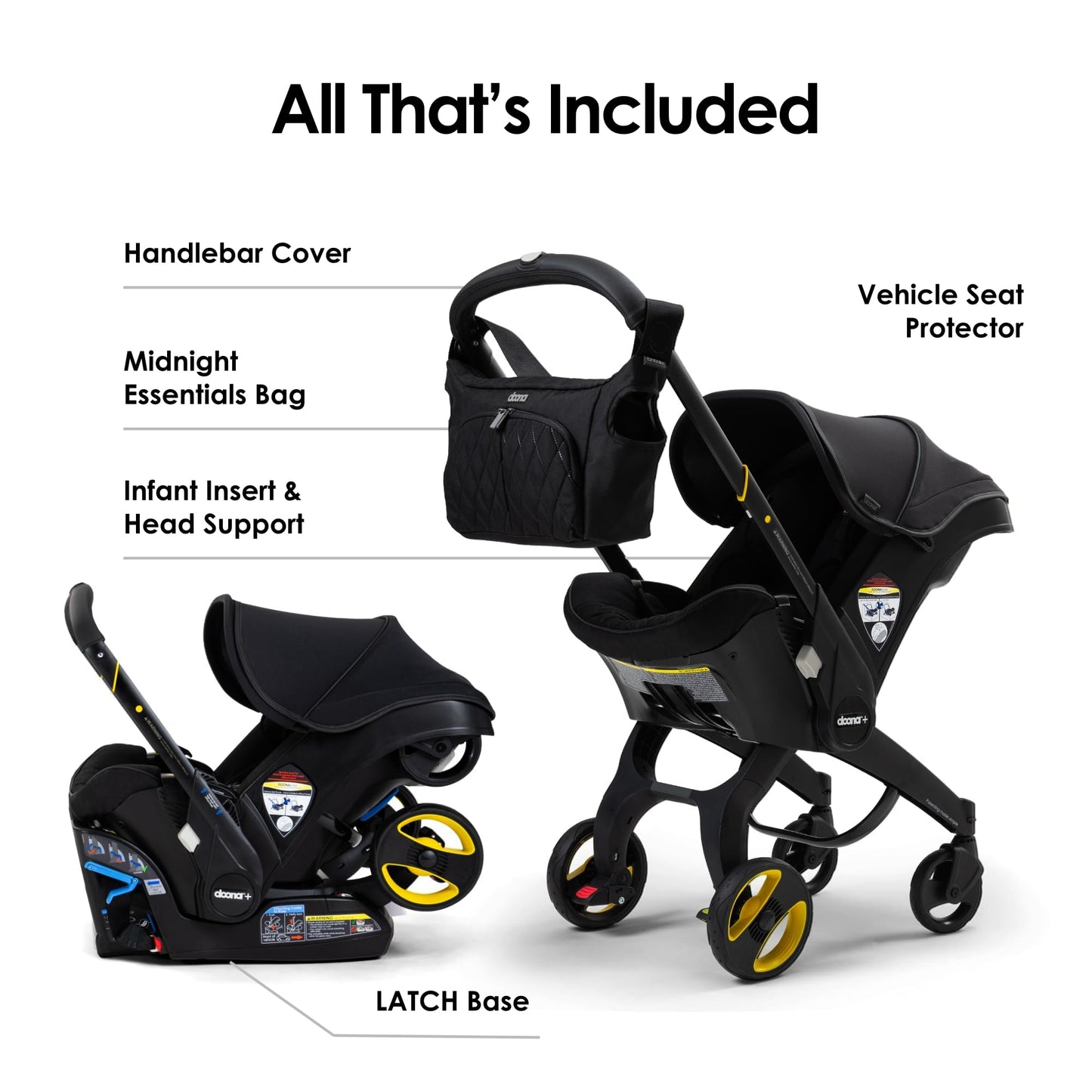 Doona Car Seat & Stroller, Midnight Edition - All-in-One Travel System