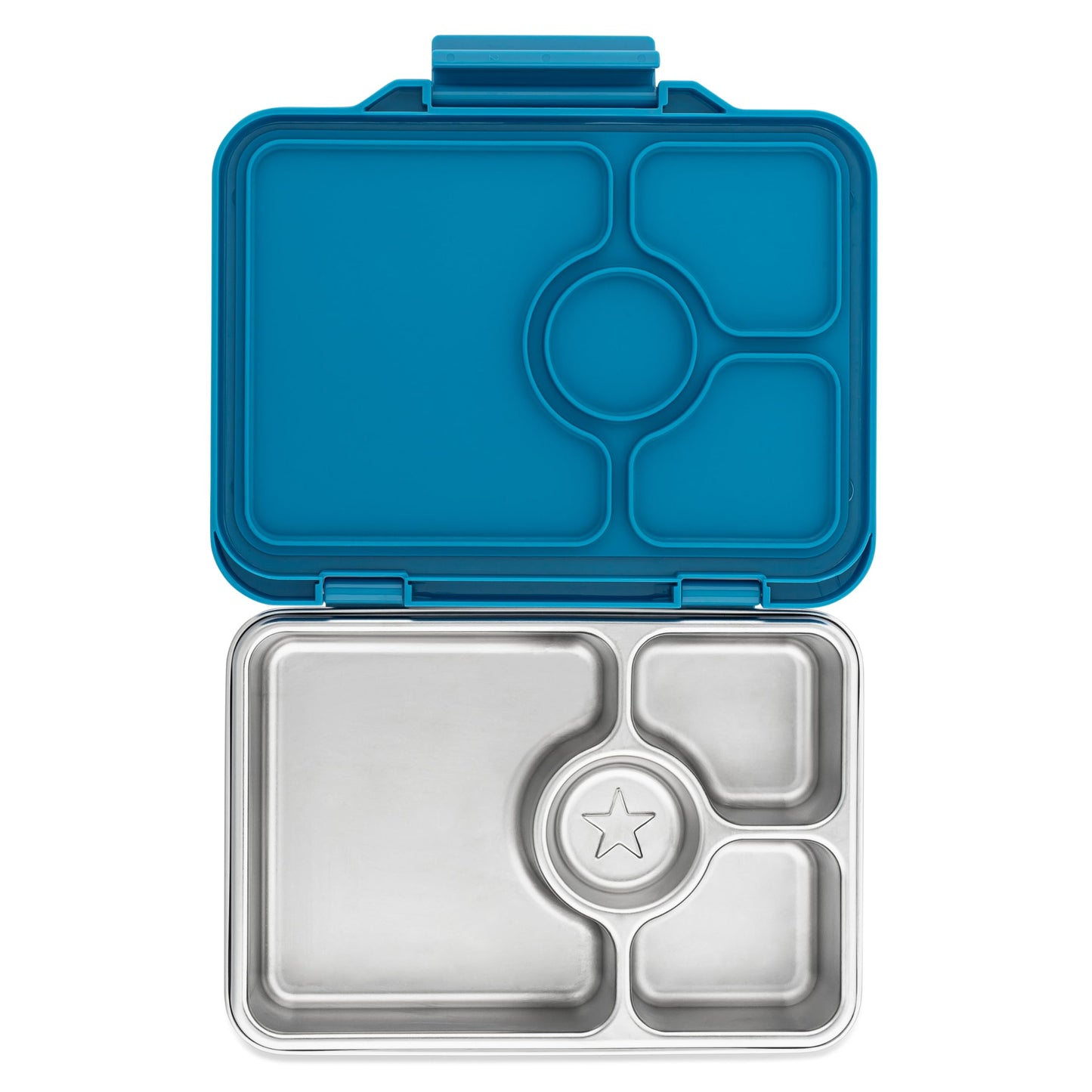 Yumbox Prêt Stainless Steel Bento Box – Leakproof, Reusable Lunch Box with Compartments for Kids & Adults – Sandwich-Friendly, BPA-Free, Eco-Friendly Lunch Container (Glitter Blue)
