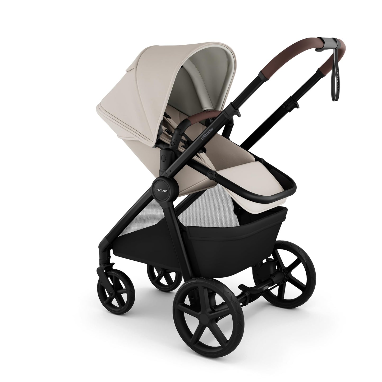 Mompush Ultimate 3 Full Size Stroller for Infant to Toddler - All-Terrain PU Tires with Full Suspension, Reversible Extendable Seat, Adjustable Handle, One-Second Fold, Car Seat Compatible