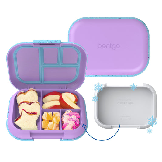Bentgo Chill Kids Leak-Proof Lunch Box - 4-Compartment Bento Box with Built-In Ice Pack, 3.3 Cup Capacity, PFAS & BPA-Free, Microwave & Dishwasher Safe, Ideal Size for Ages 3 to 7 (Vivid Orchid)