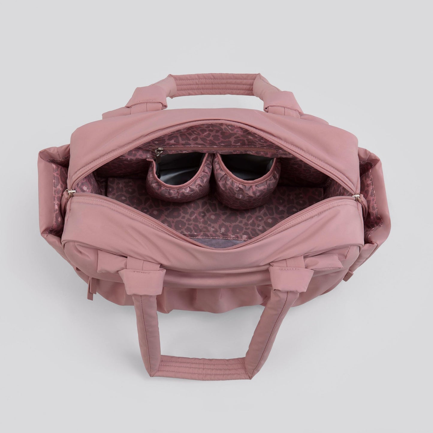 Motherhood Knotted Bows Duffle Diaper Bag Diaper Bag - Large Capacity Baby Bag for Travel, Waterproof with Insulated Pockets & Changing Pad, Dusty Rose