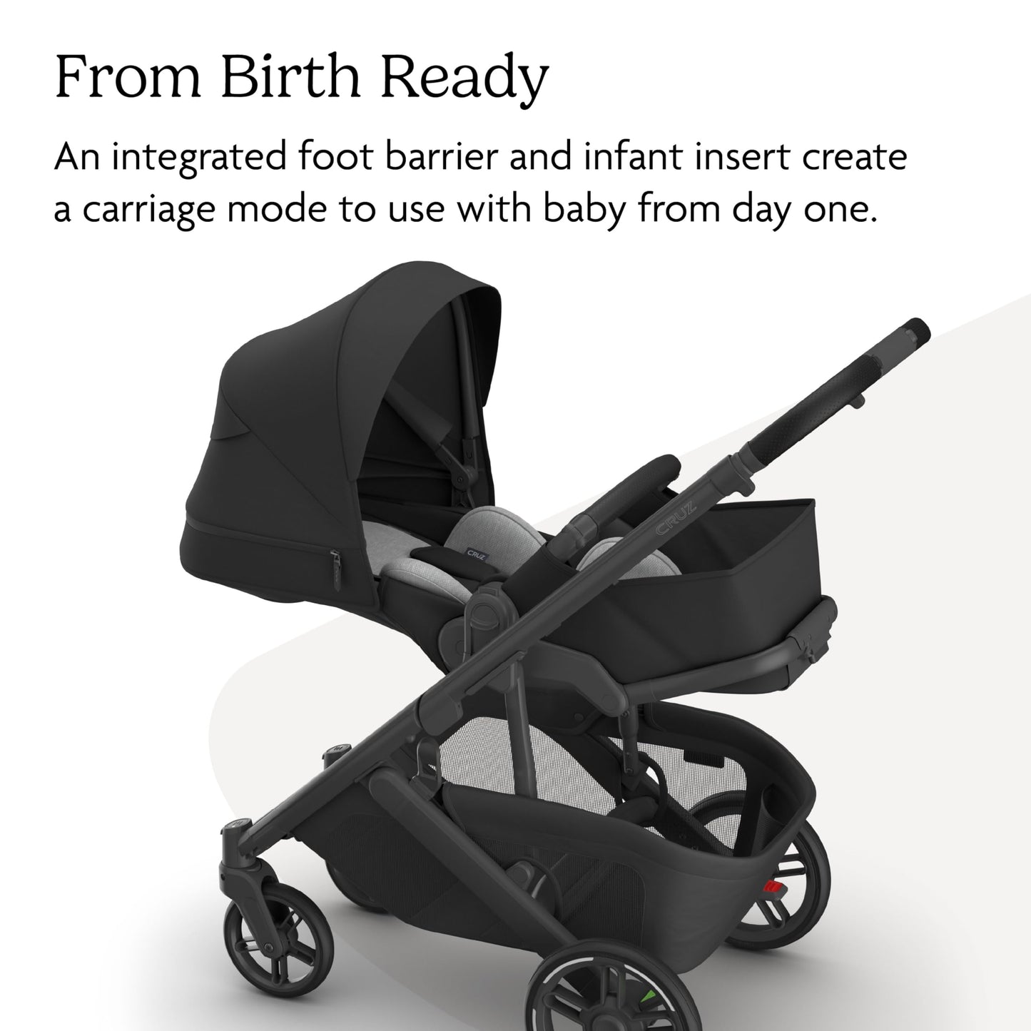 UPPAbaby Cruz V3 Stroller - from Birth + Car Seat Compatible - Full-Size, Reversible Seat - Infant Insert, Bug and Rain Shields Included - Jake (Charcoal/Carbon Frame/Black Leather)