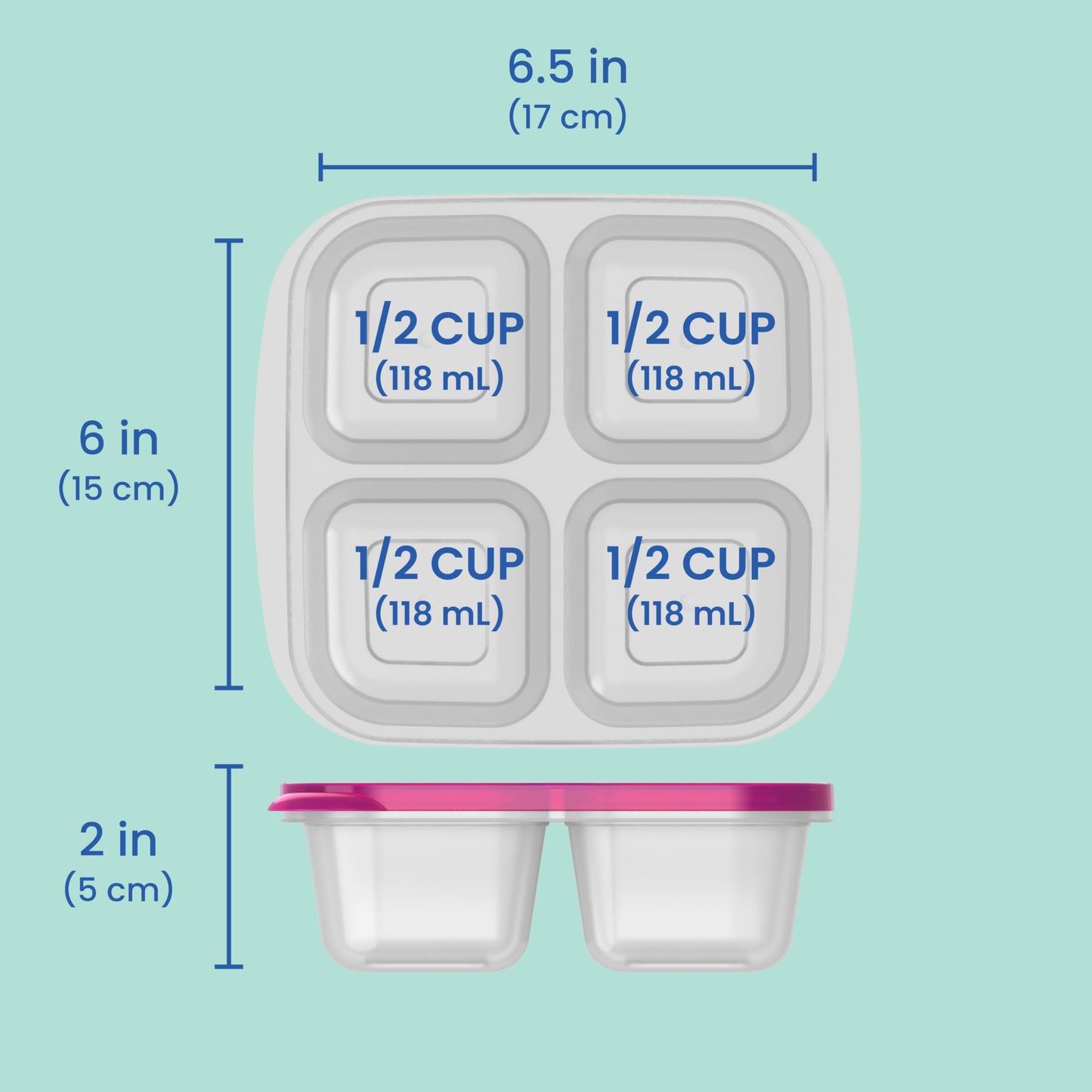 Bentgo Easyboxes 4-Compartment Snack Containers - 8-Piece Set with 4 Trays & 4 Custom-Fit Lids to Seal in Freshness - Reusable Food Storage & Meal Prep Bento BPA-Free Containers (Brights)