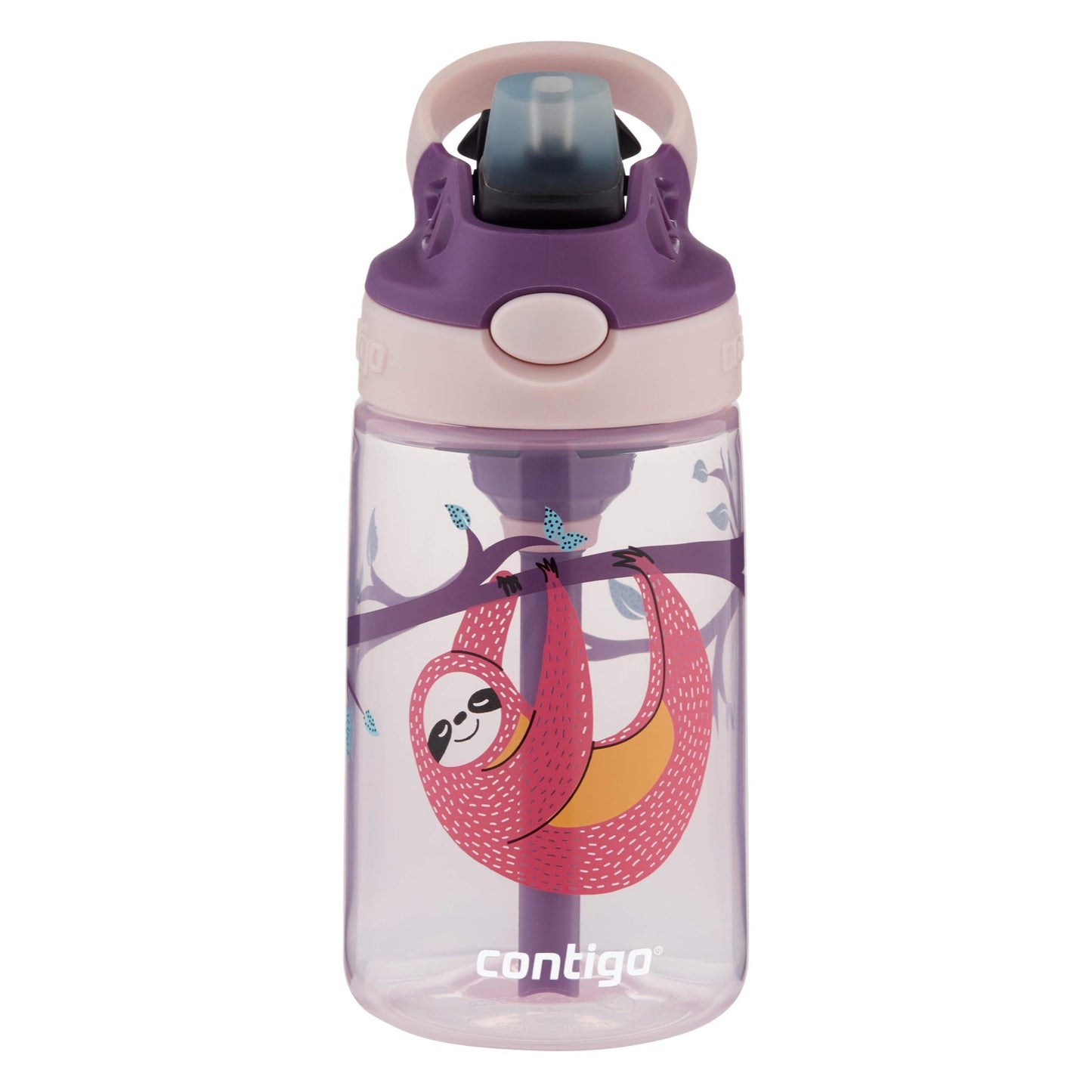 Contigo Kids Straw Water Bottle with AUTOSPOUT Lid 14oz Sloths