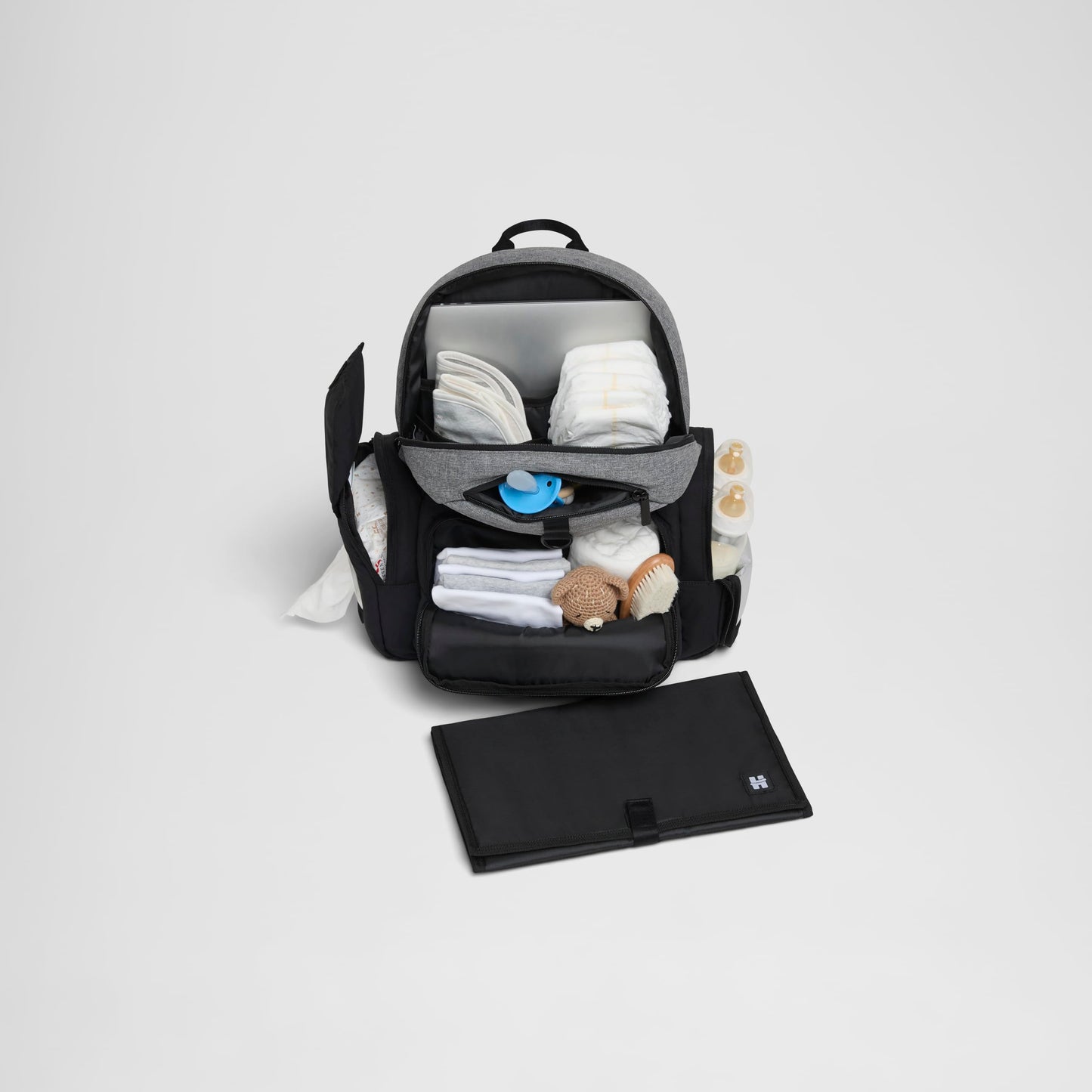 HUGGIES Unisex-adult Day Pack Diaper Backpack, Black/Solid, One Size