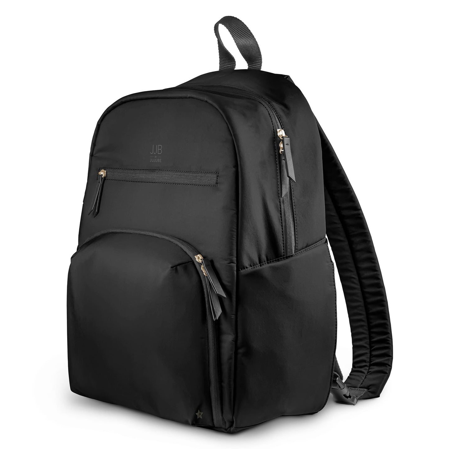 JJB by JuJuBe, New Deluxe Diaper Bag Backpack with Portable Changing Pad, Stroller Straps, Large Travel Backpack for Boy or Girl, Carrying Baby Bottles, Diapers, Pacifiers, Black, Mother's Day Gift