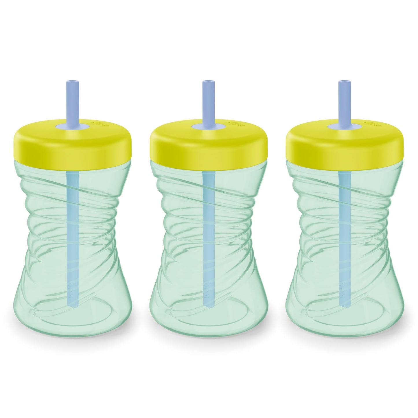 NUK Fun Grip Straw Cup, 3-Pack - Toddler Sippy Cup with Straw for Easy Drinking, Suitable for Ages 8 Months and Up