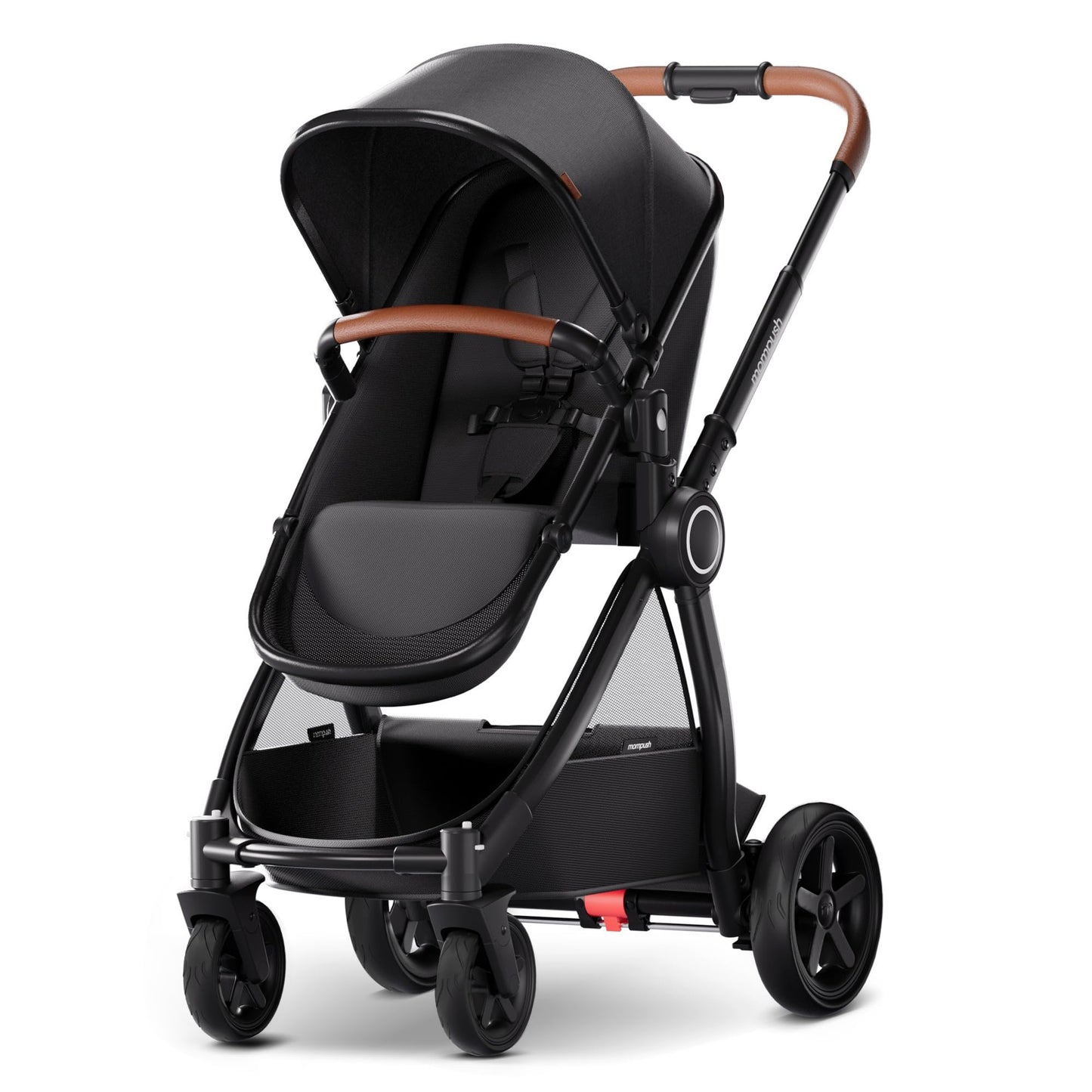 Mompush Ultimate2 Baby Stroller, Premium Convertible Full-Size Stroller for Toddler, Reversible Seat with One Hand Recline Adjustment, Car Seat Adapter Included