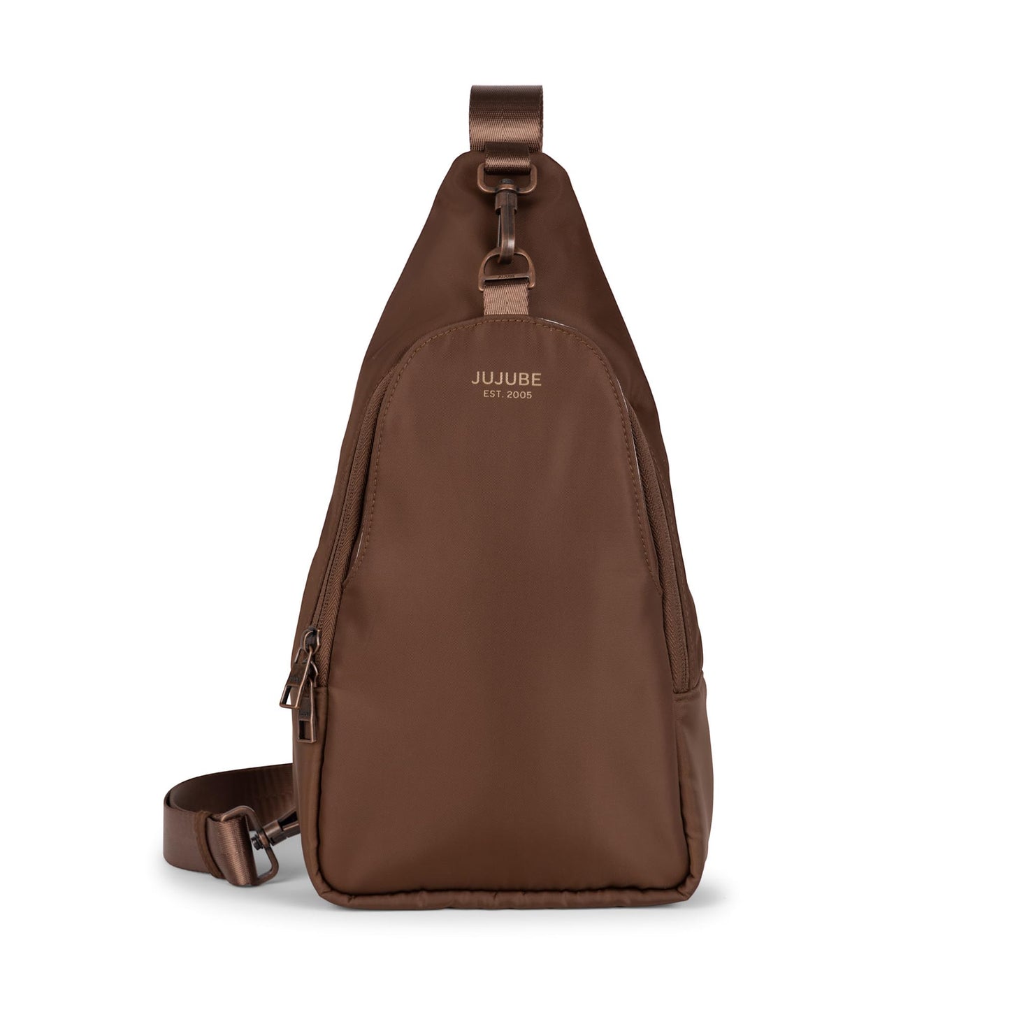 JuJuBe Crossbody Sling Bag Purse, Small Crossbody Bags for Women, Chest Daypack or Diaper Bag for Travel with Multiple Pockets, Adjustable Straps, Lightweight, Water Repellent Exterior, Espresso