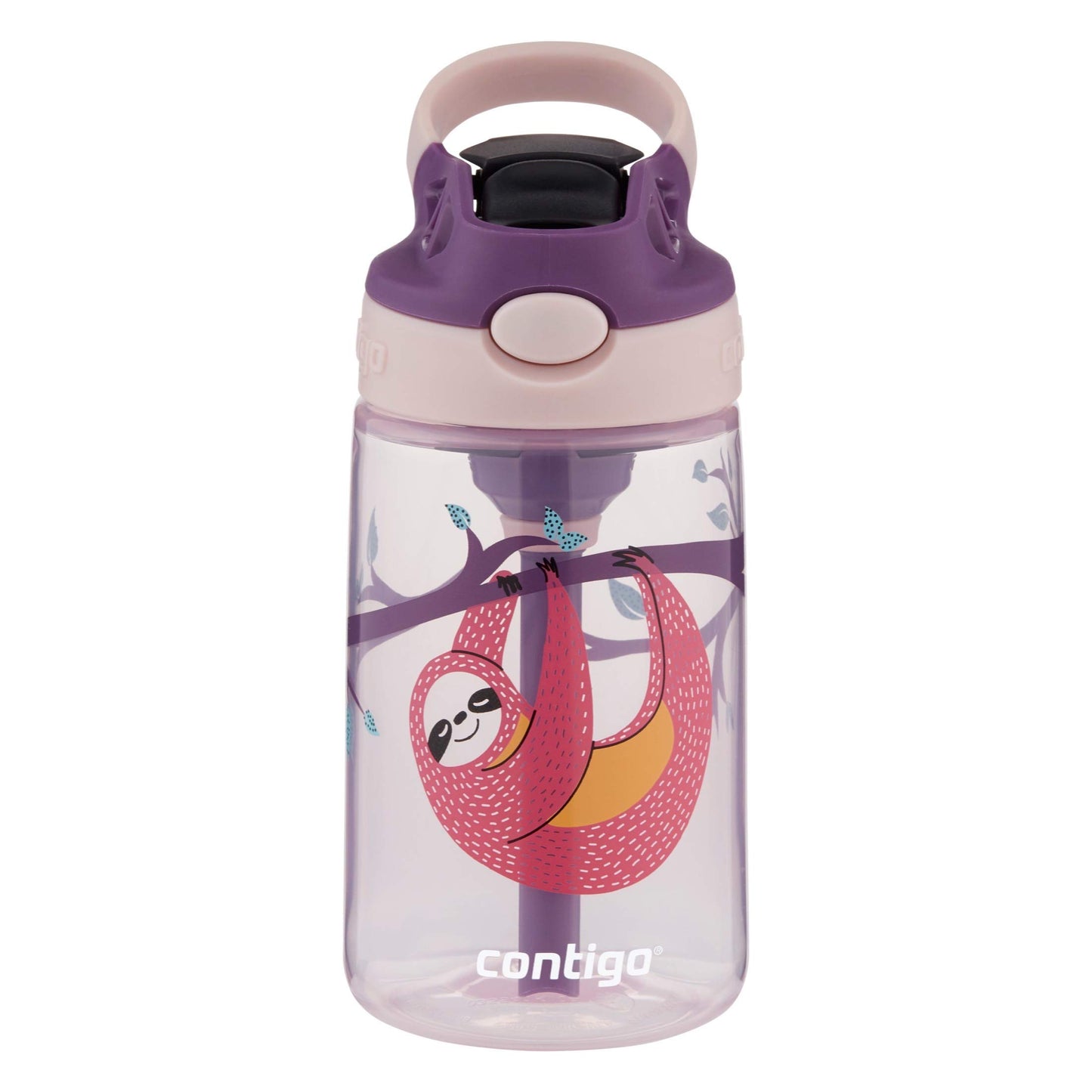 Contigo Kids Straw Water Bottle with AUTOSPOUT Lid 14oz Sloths