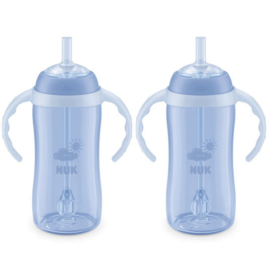 NUK Learner Straw Cup 10oz - Toddler Cup with Soft Straw for Easy Drinking Suitable for Ages 8 Months and Up