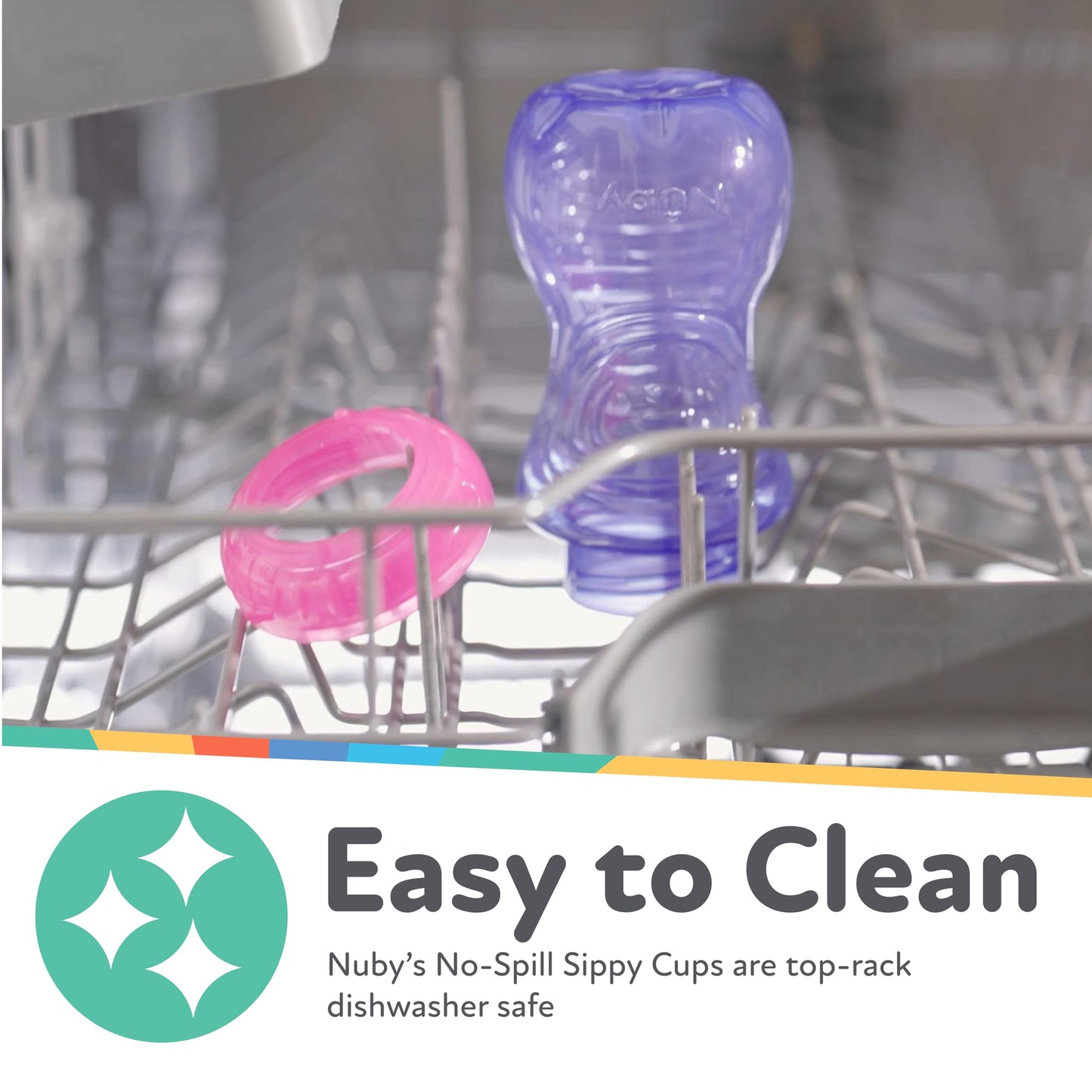 Nuby No-Spill Sippy Cup with Flex Straw - (3-Pack) 10-Ounce Bottles - Sippy Cups for Toddlers 12+ Months - Neutral Color Training Cups for Toddlers