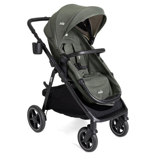 Joie Ginger lx 4-in-1 One-Hand Pramette Stroller - Easy Convertible Pramette and Stroller with a One-Hand Pramette Conversion, for Newborns to Toddlers (Evergreen)