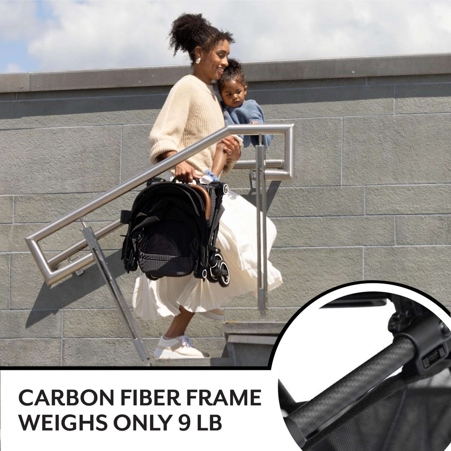 Evenflo Hummingbird Ultra-Lightweight Carbon Fiber Stroller (Crest Gray)